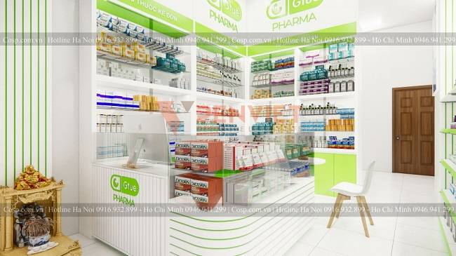 Mẫu thiết kế nhà thuốc nhỏ đẹp