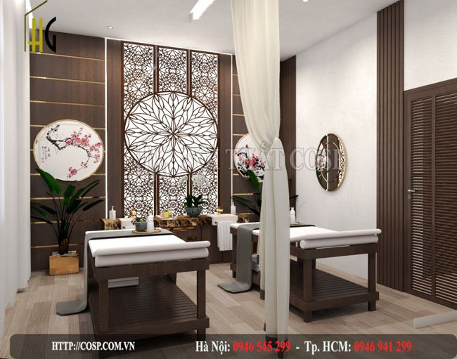 Thể hiện sự nhẹ nhàng trong thiết kế phòng massage spa để mang tới sự thư giãn tốt nhất