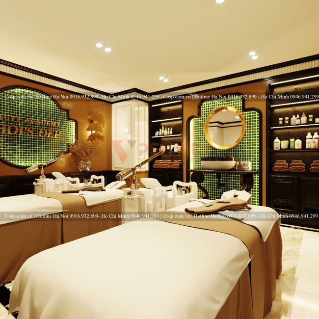 Bản vẽ thiết kế 3D cho không gian 3 chiều của spa