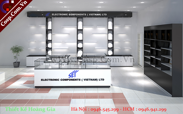 Thiết Kế ShowCase Trưng Bày Linh Kiện Điện Tử - CPKTB126