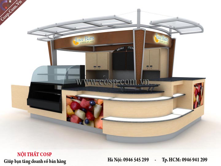 thiết kế kiosk đồ uống KIK002