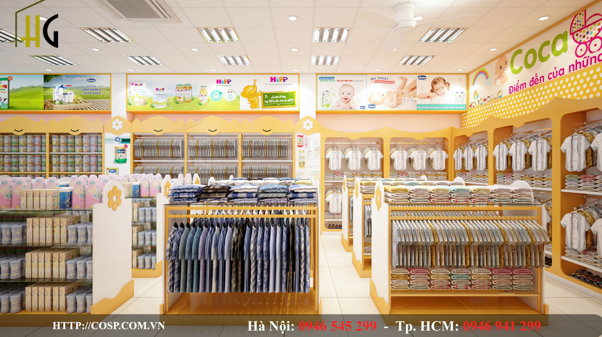 Thiết kế cửa hàng quần áo trẻ em
