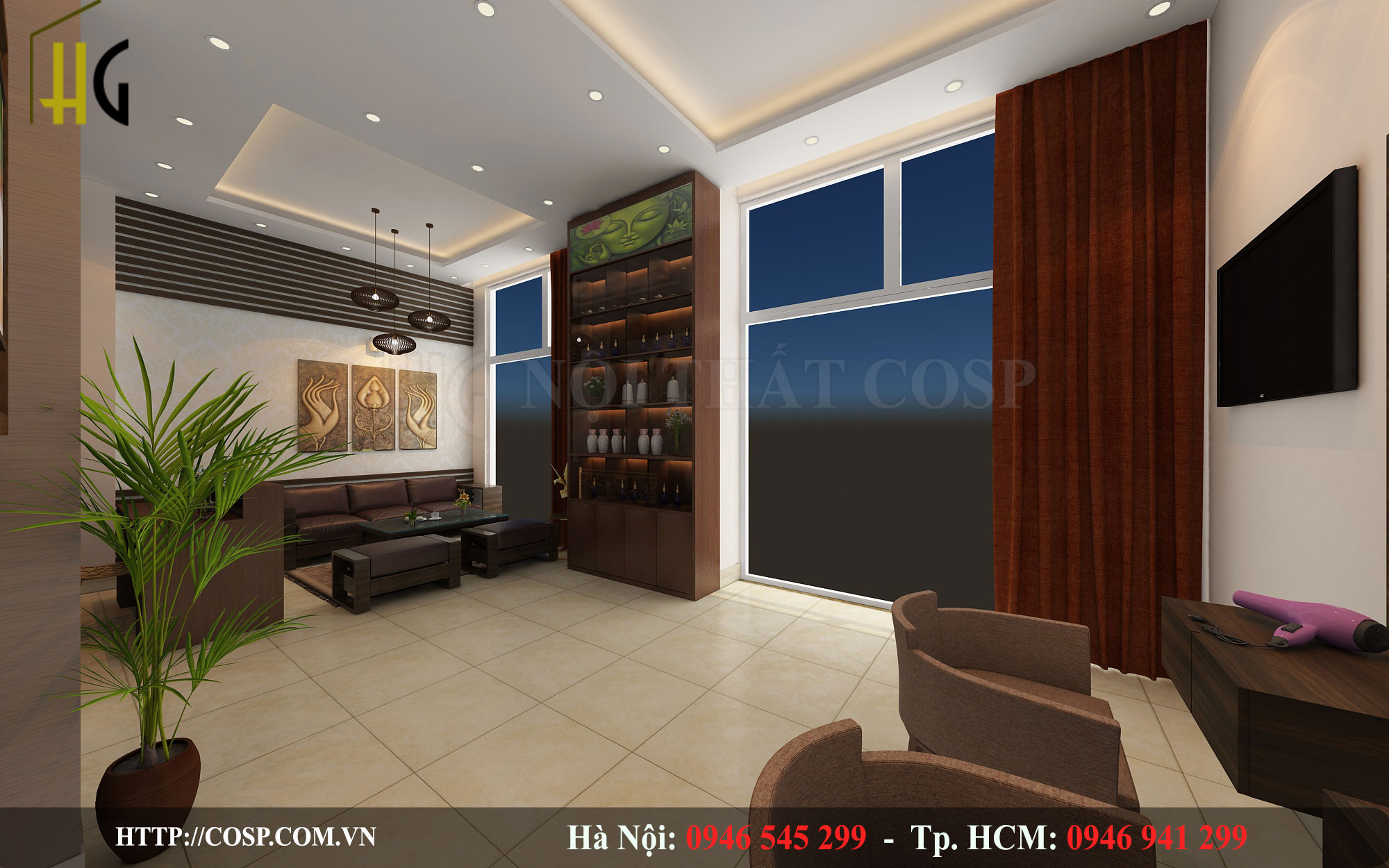 Phòng khách spa Cô Bếch