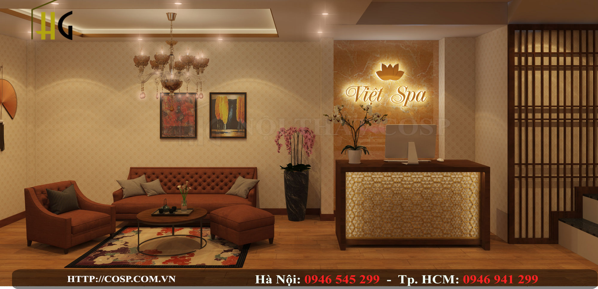 Thiết kế spa cao cấp Việt Spa tại Phố Huế, Hà Nội