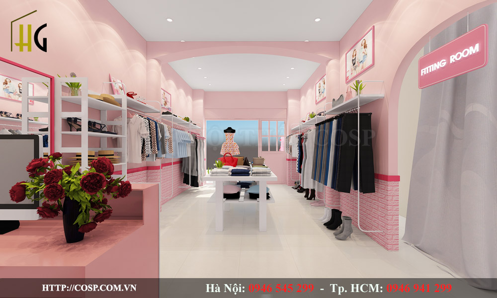 Thiết kế shop thời trang Pinky - Chị Trang - Bắc Giang
