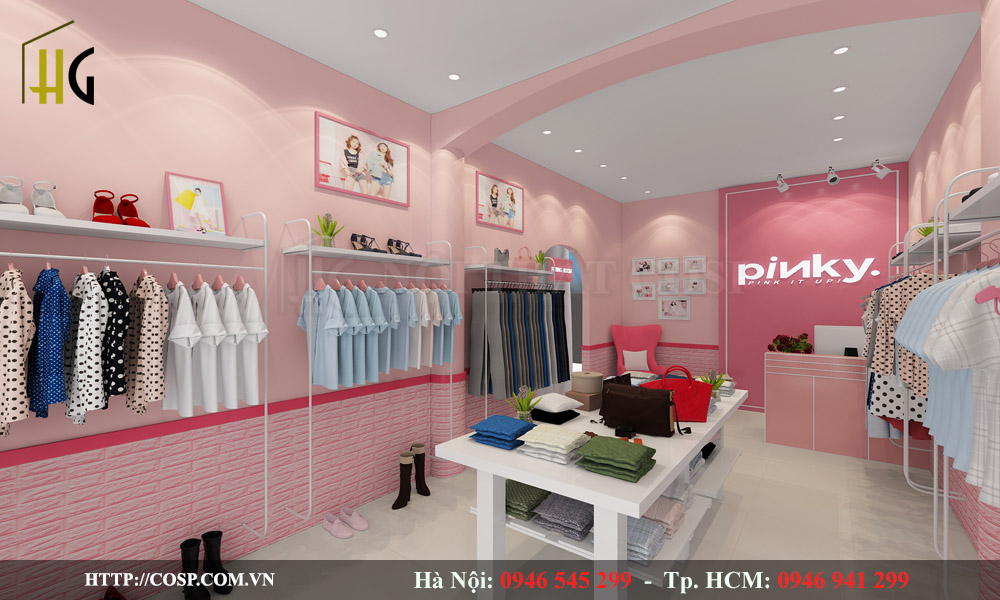 Nội thất shop thời trang Pinky