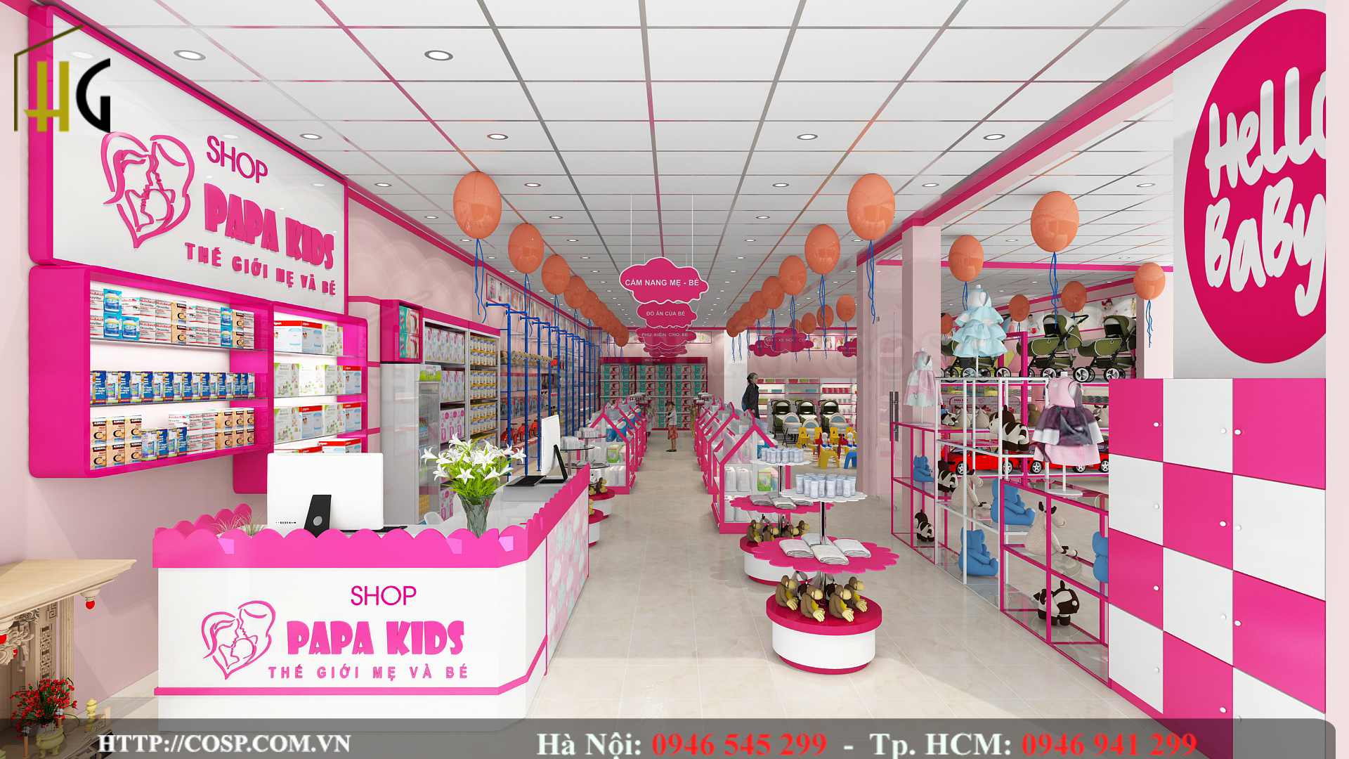 Ảnh thiết kế shop mẹ và bé PapaKids