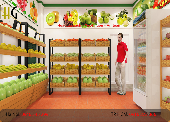 Thiết kế shop hoa quả sạch