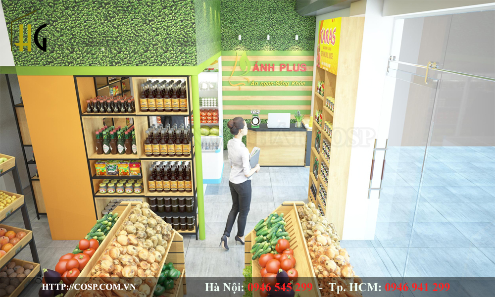Thiết kế shop hoa quả sạch chị Ánh