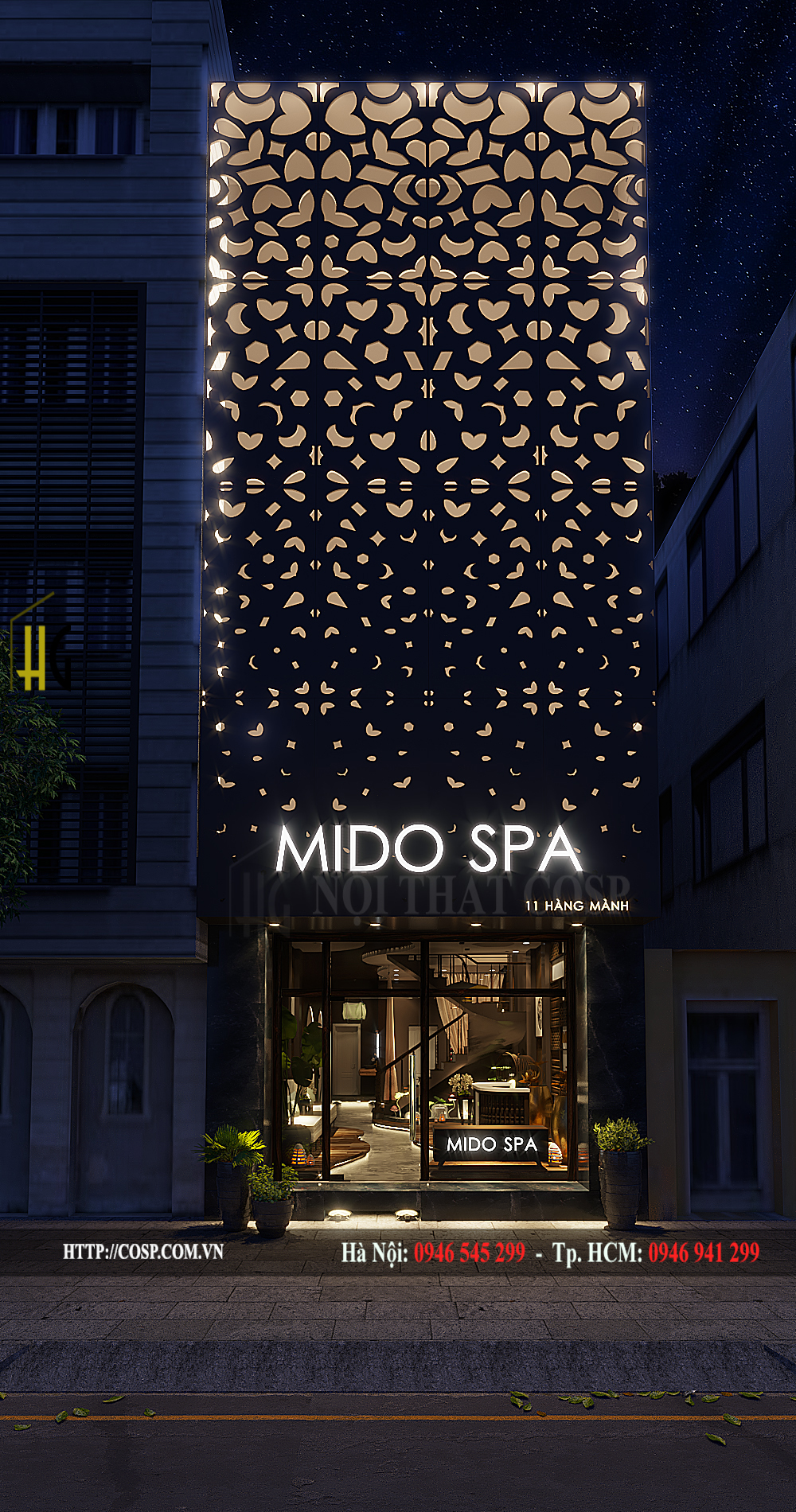 ​Thiết kế mặt tiền ấn tượng của Mido Spa