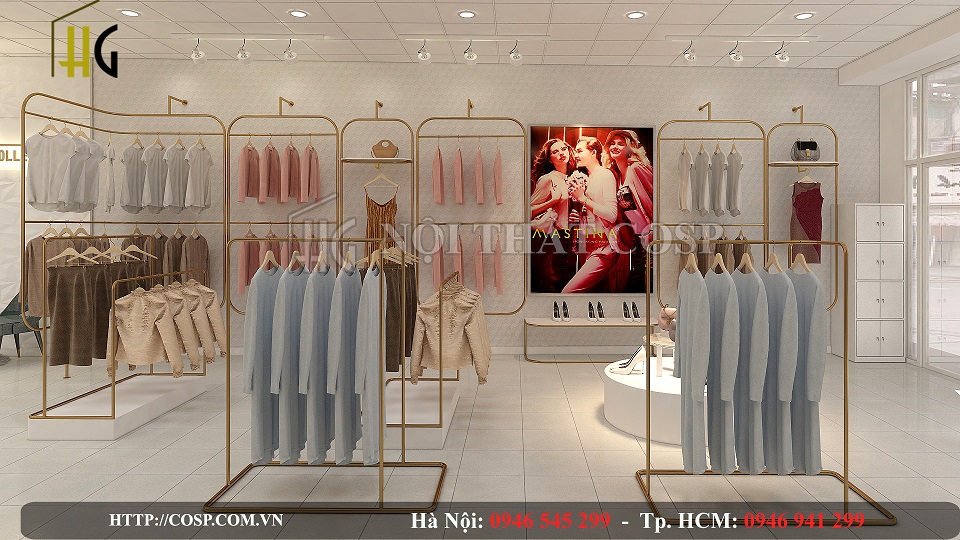 thiết kế shop thời trang nam quán 