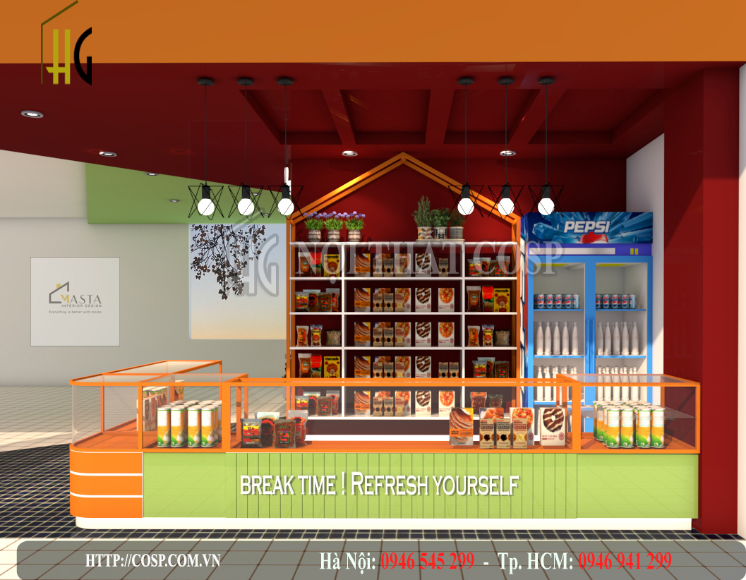 Thiết kế nội thất quầy căng tin