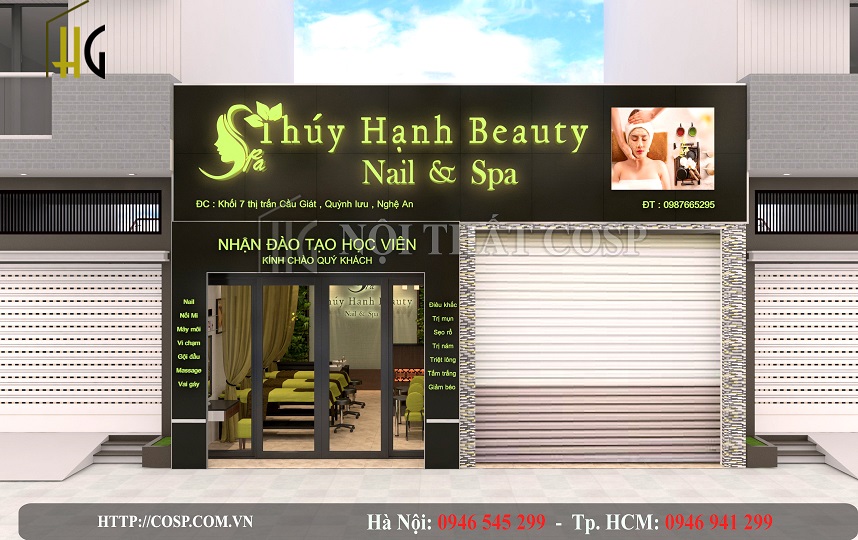 Thiết kế mặt tiền Spa
