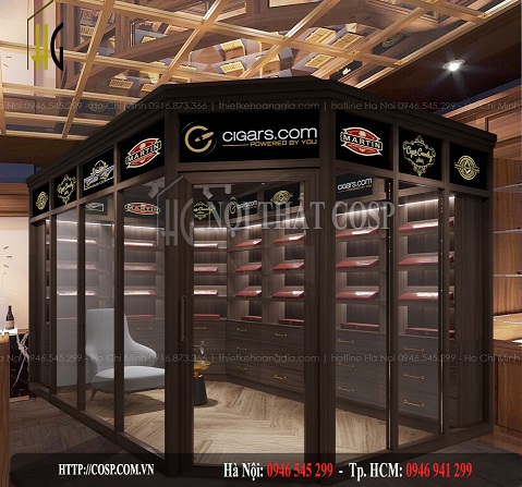 Thiết kế nội thất shop cigar- anh Minh