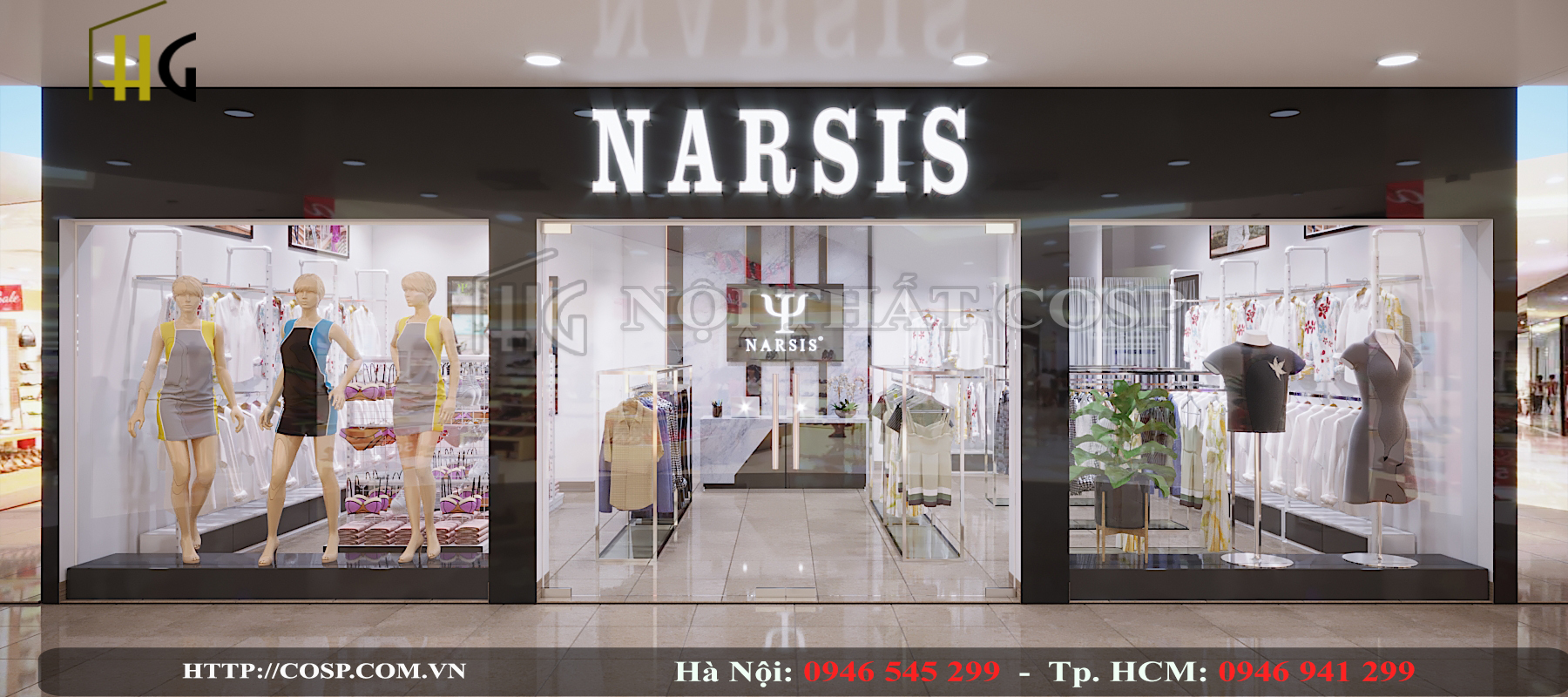 Mặt tiền shop thời trang Narsis tại Hà Nam