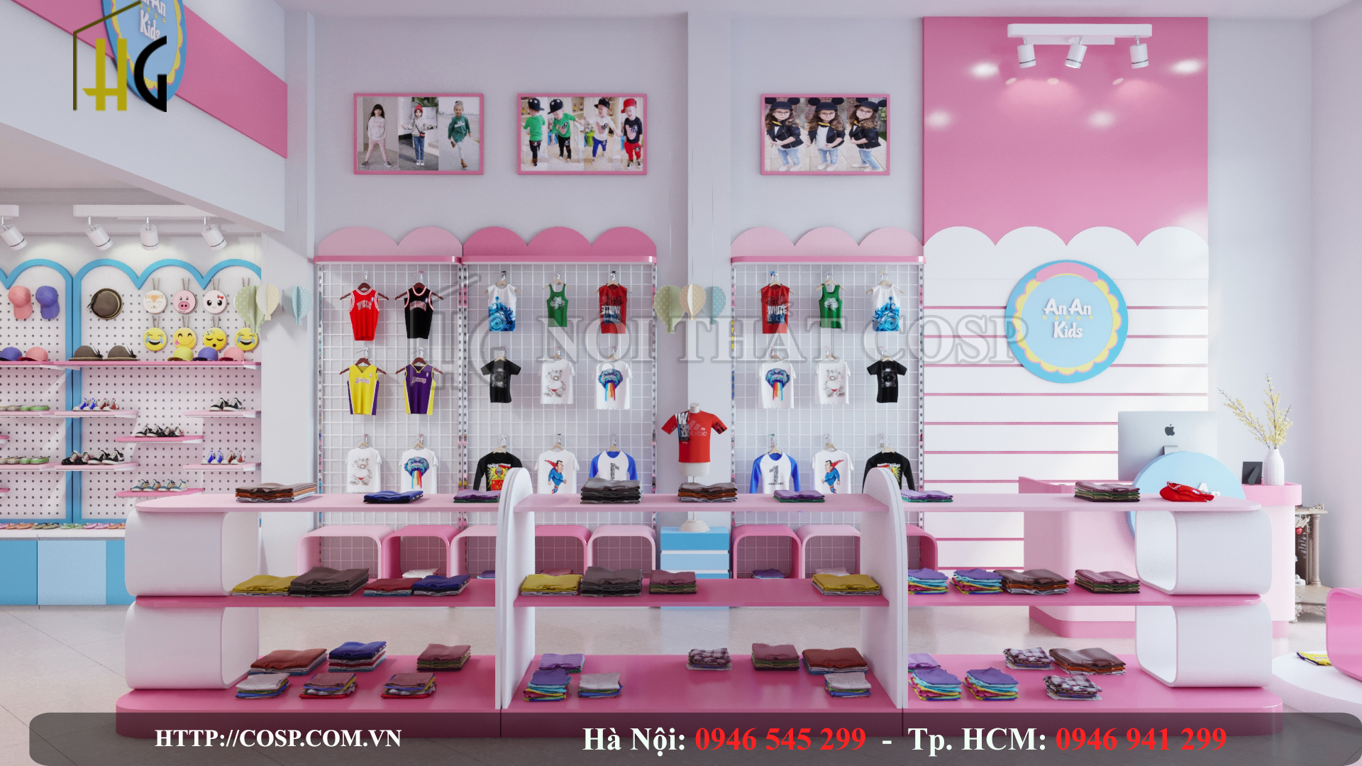 thiết kế shop thời trang mẹ bé