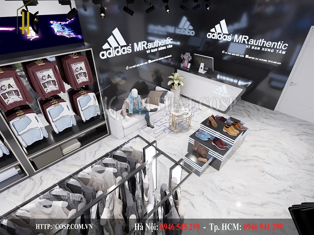 thiết kế shop thời trang nam