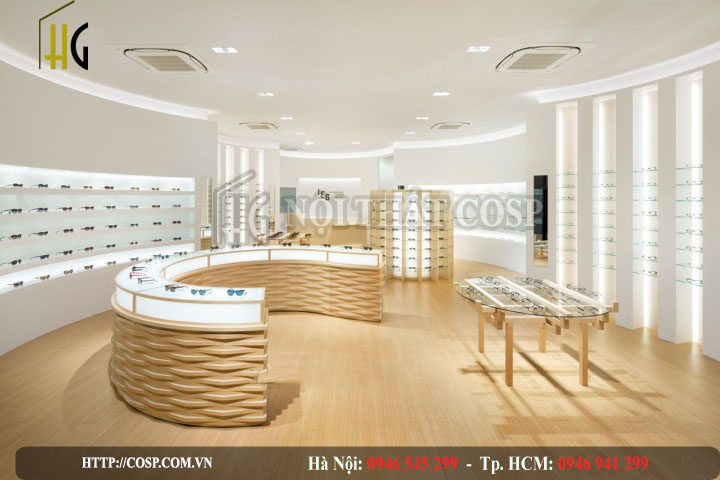 Thiết kế nội thất shop kính mắt