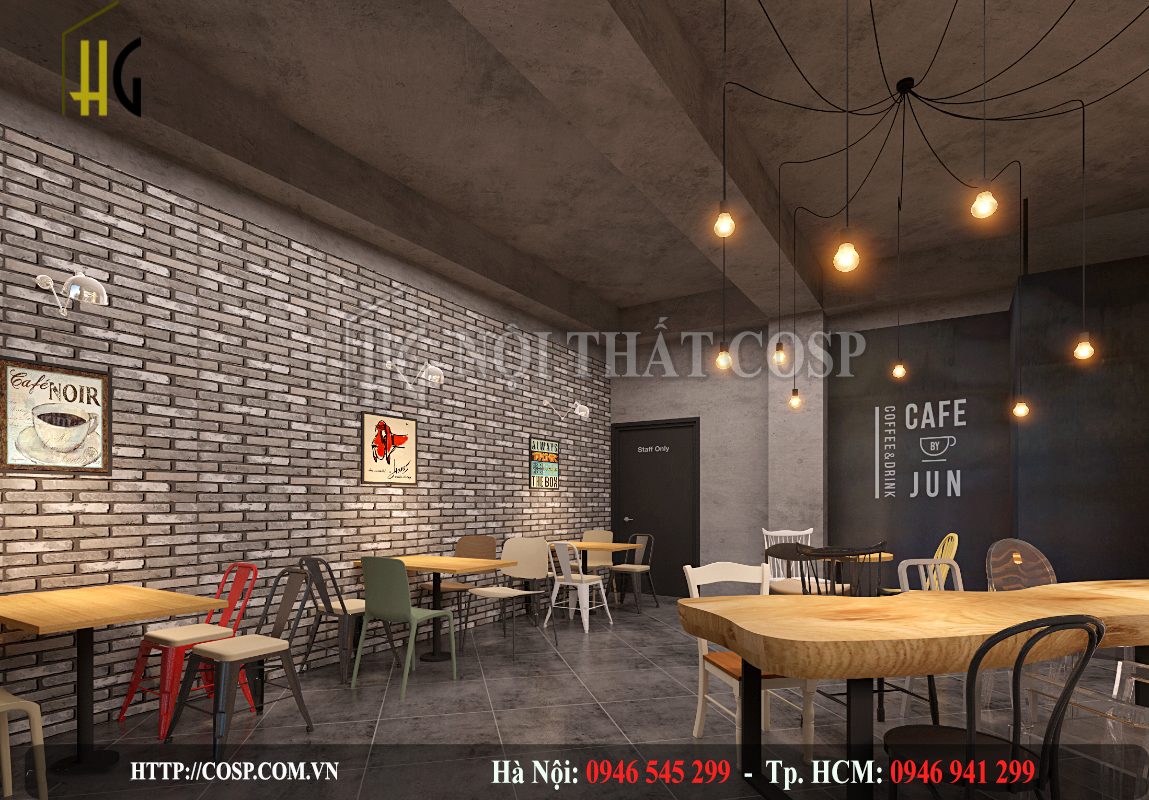 Nội thất quán cafe được bố trí bắt mắt và khoa học