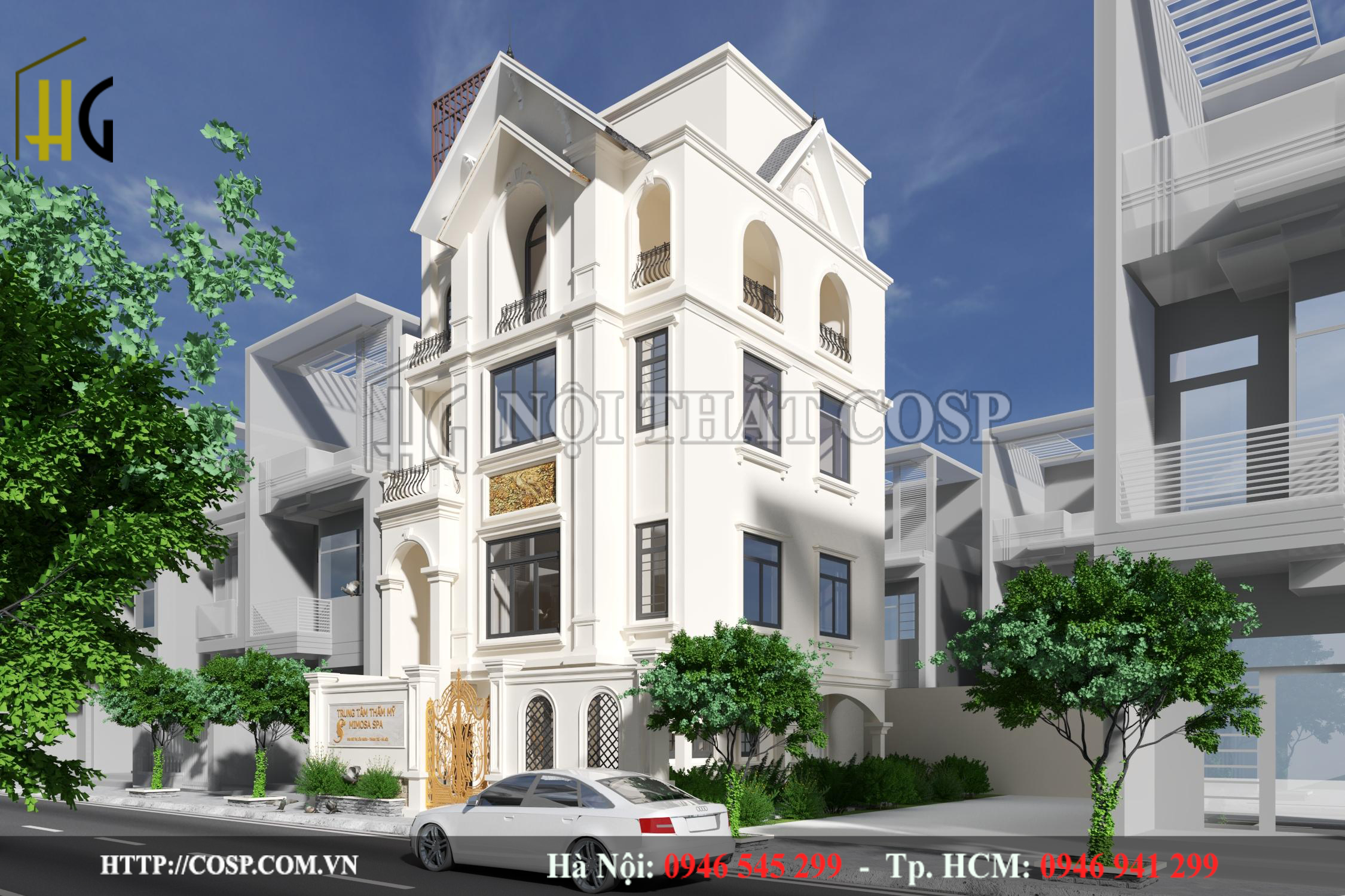 Thiết kế mặt tiền spa Mimosa