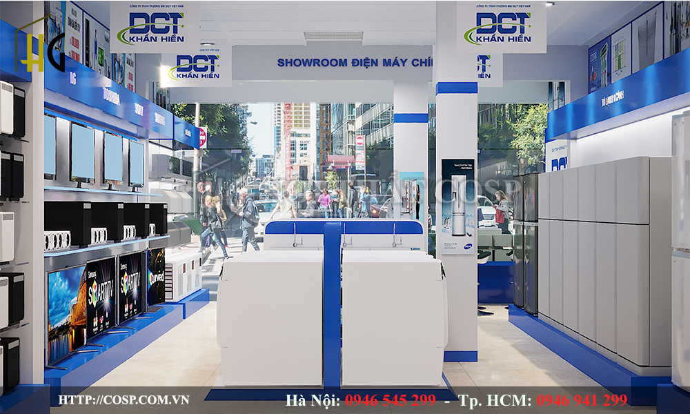 Không gian và ánh sáng của showroom điện máy DCT