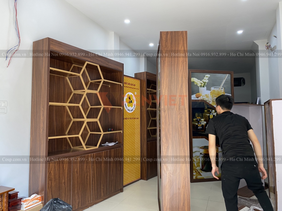 Thi công shop mật ong