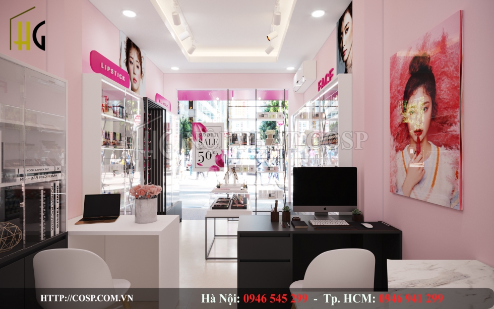 Thiết kế shop mỹ phẩm đẹp Penviet 