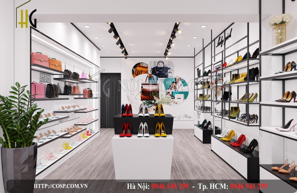nội thất shop thời trang túi xách