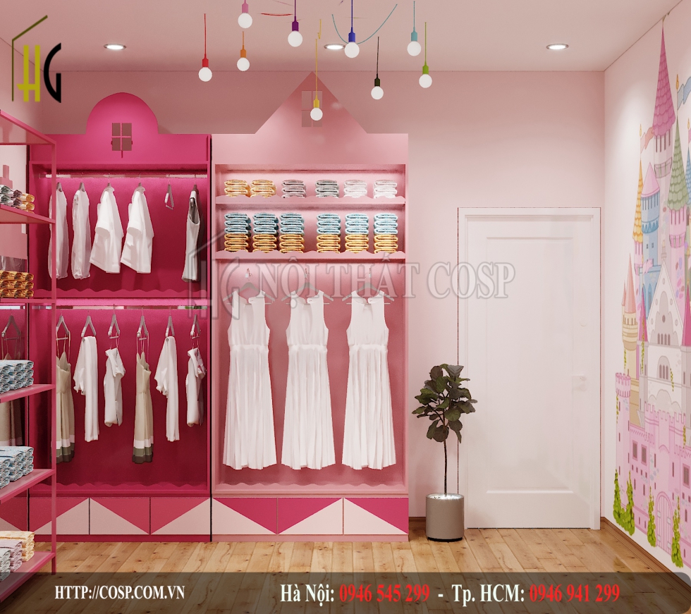 phong cach thiet ke shop thoi trang tre em 1