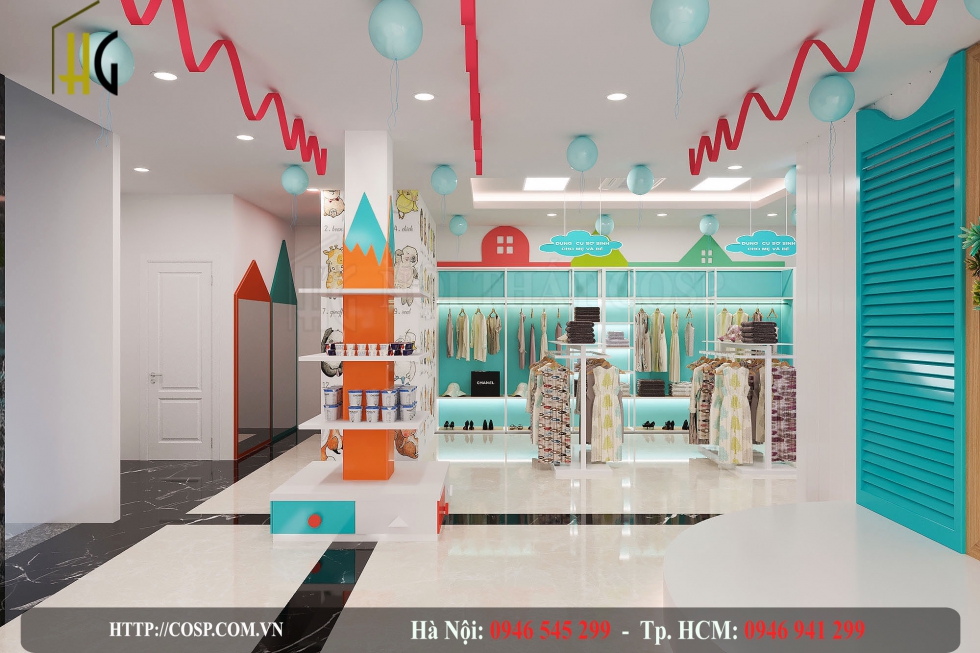 phong cach thiet ke shop thoi trang tre em 4