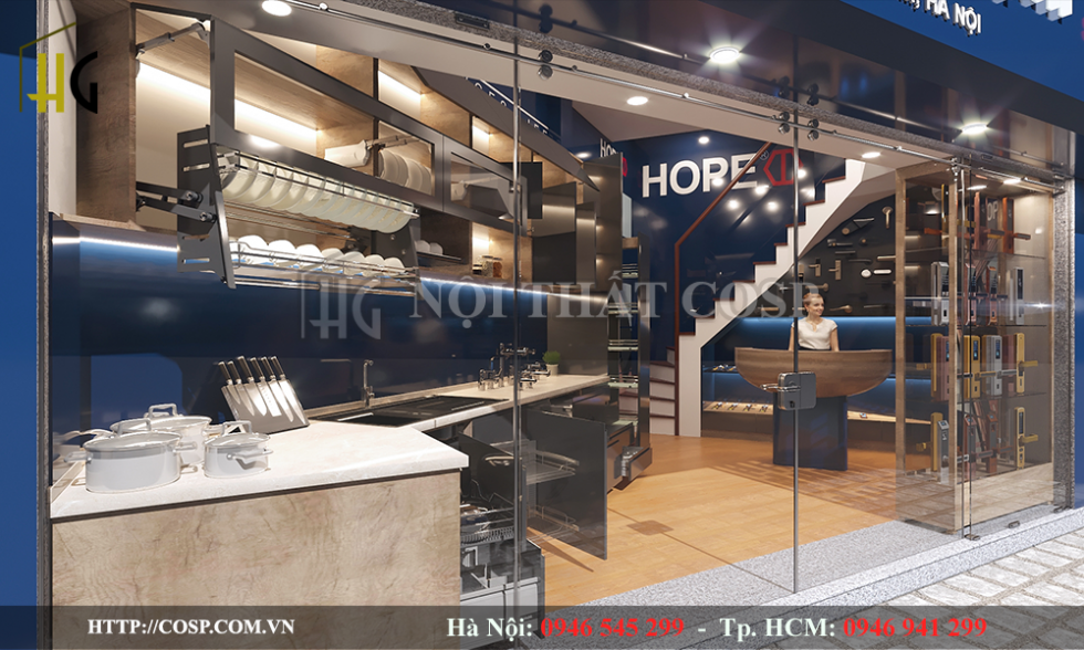 Thiết kế cửa ra vào bằng kính cường lực trong suốt