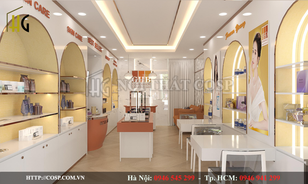 Thiết kế cửa hàng mỹ phẩm