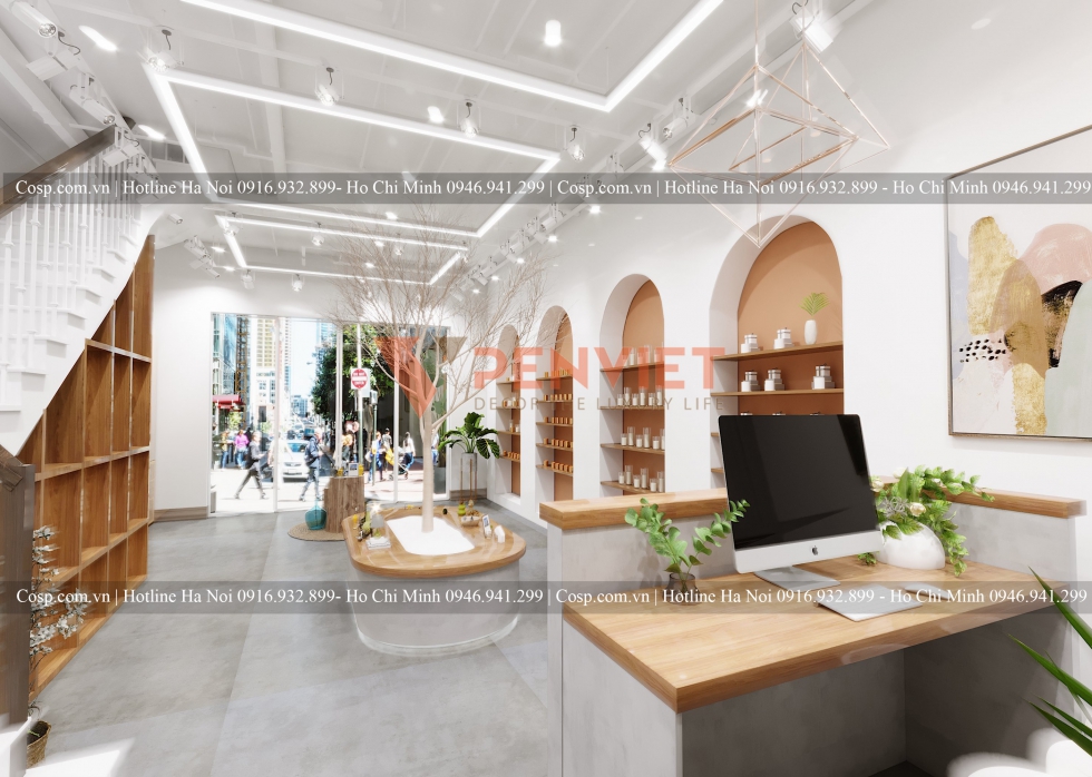 Thiết kế cửa hàng nến Minh Quang
