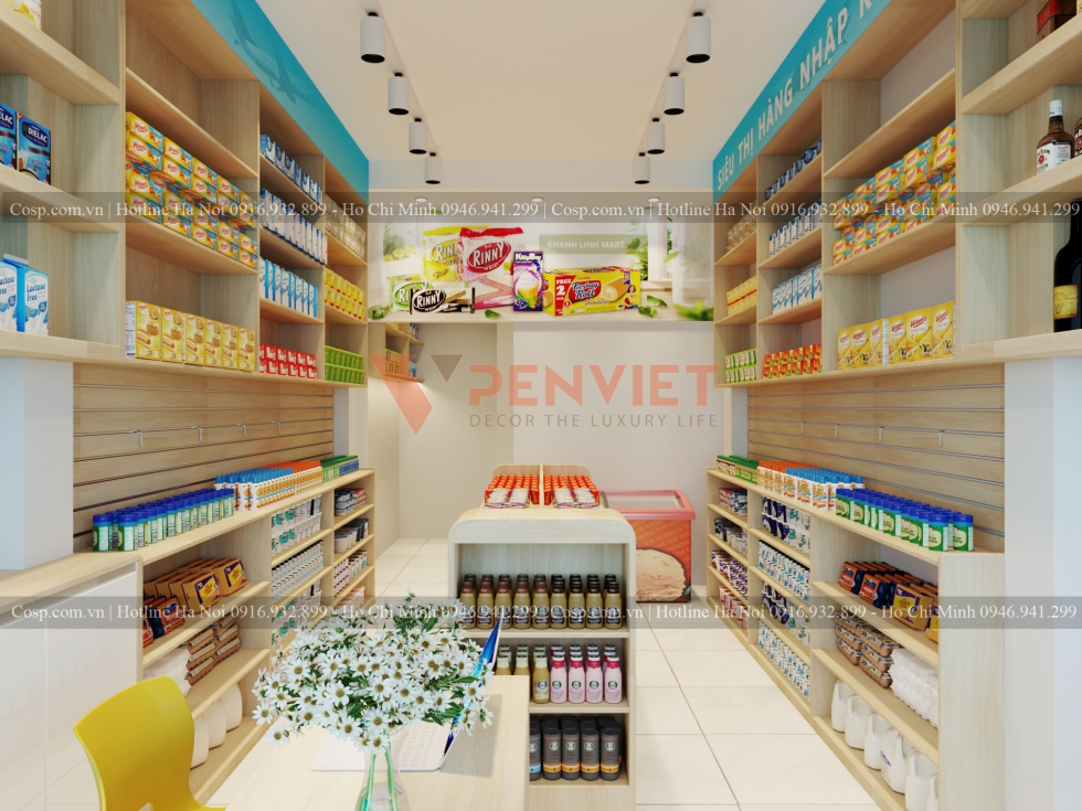 Thiết kế siêu thị mini 25m2