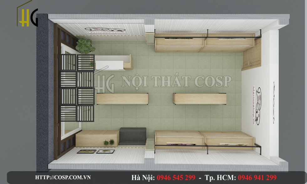 thiết kế cửa hàng qua tặng 3