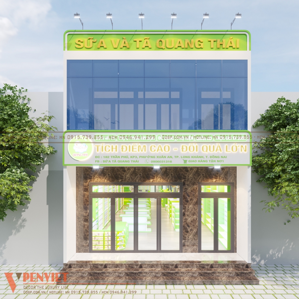 Hình ảnh mặt tiền cửa hàng tã và sữa Quang Thái