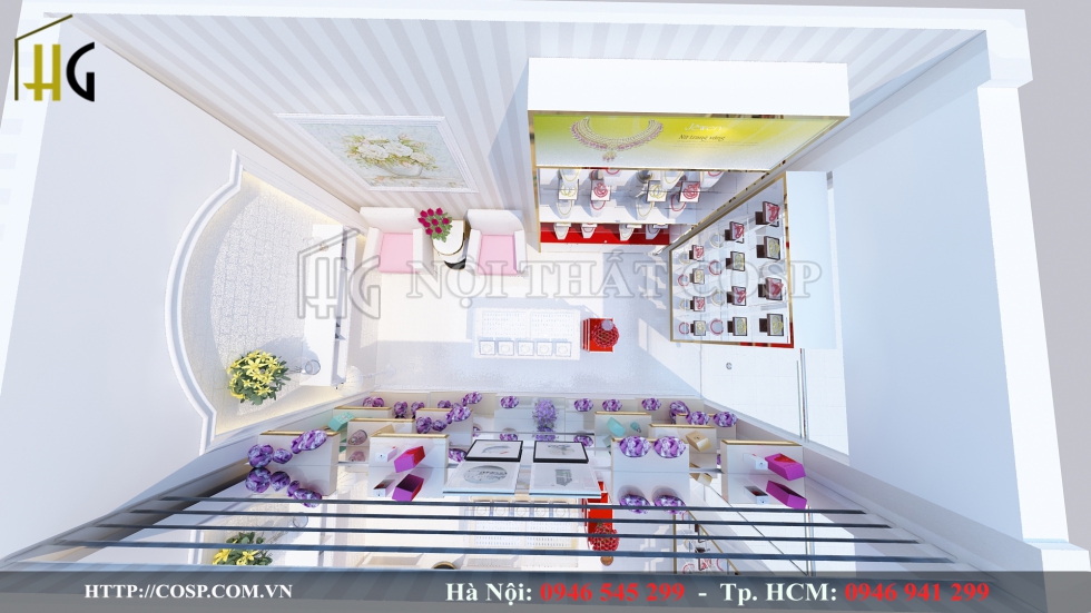 Thiết kế nội thất cửa hàng vàng bạc đá quý -5