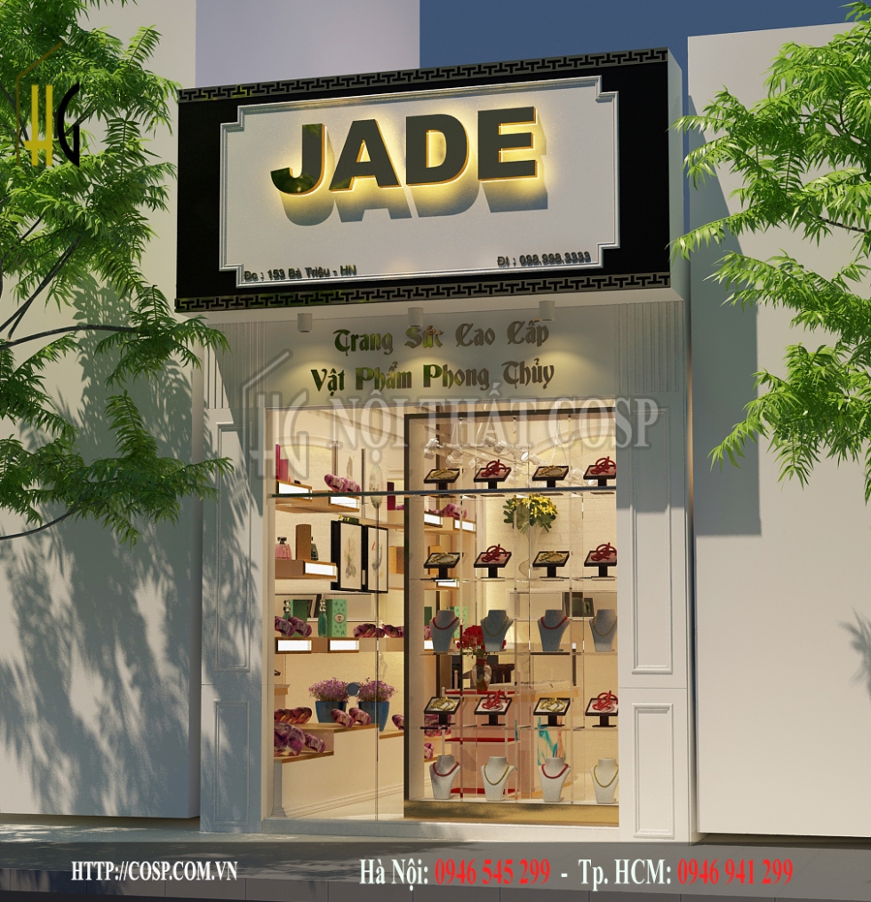 Mẫu mặt tiền cửa hàng vàng bạc đá quý JADE - Anh Hải - Hà Nội