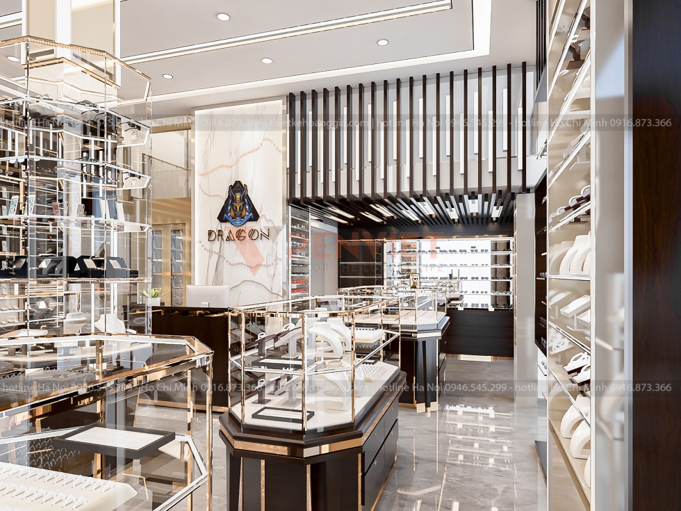 Thiết kế shop đồng hồ tầng 1