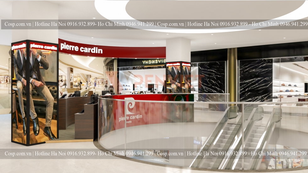 Thiết kế gian hàng pierre Cardin Vincom Đồng Khởi