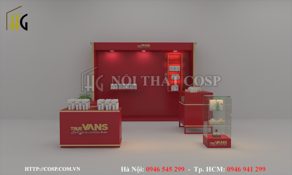 Thiết kế gian hàng mỹ phẩm TrueVans