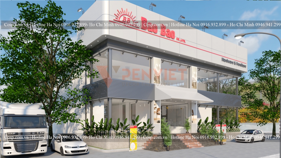 Thiết kế mặt tiền showroom nội thất Anh Quốc