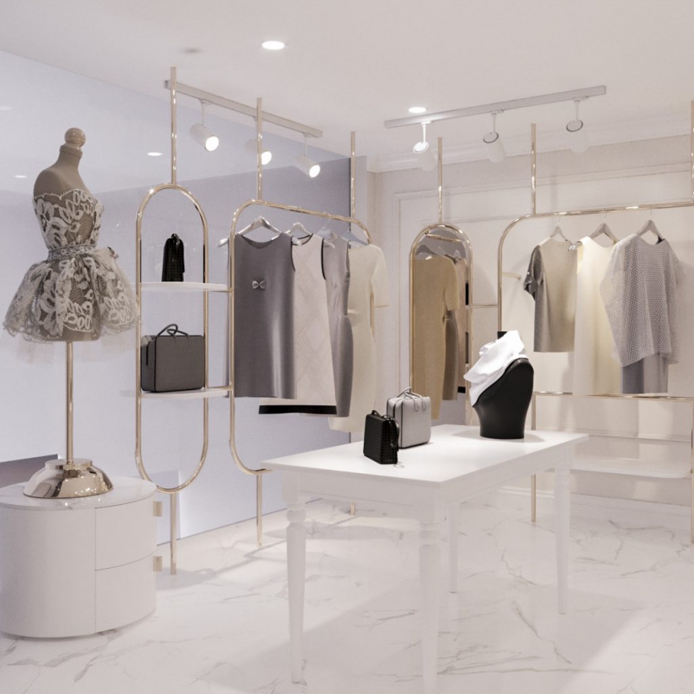 Thiết kế nội thất shop cao cấp, sang trọng 