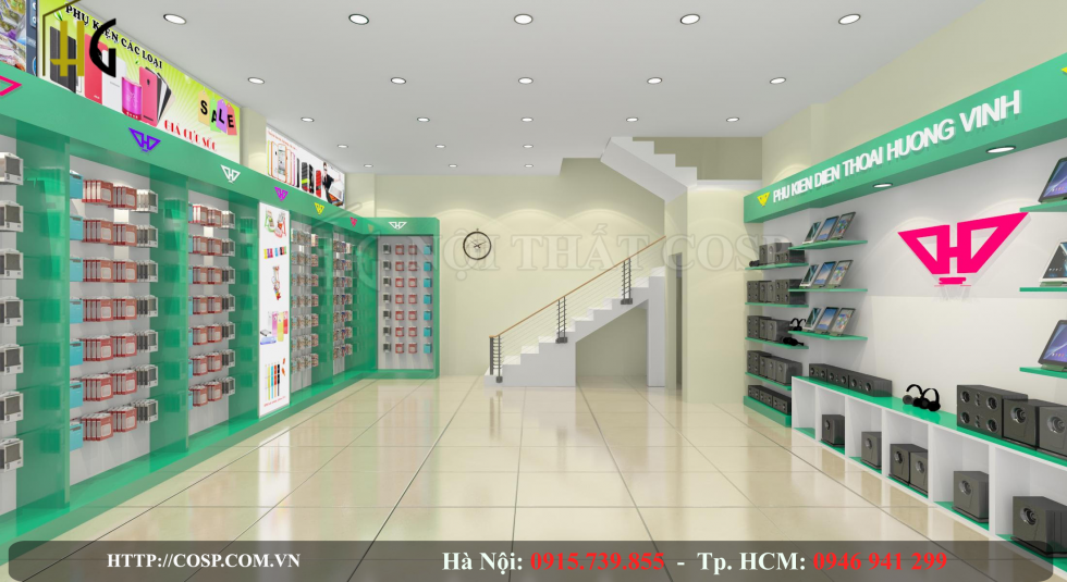 thiết kế nội thất shop điện thoại anh Vinh- Hà Đông