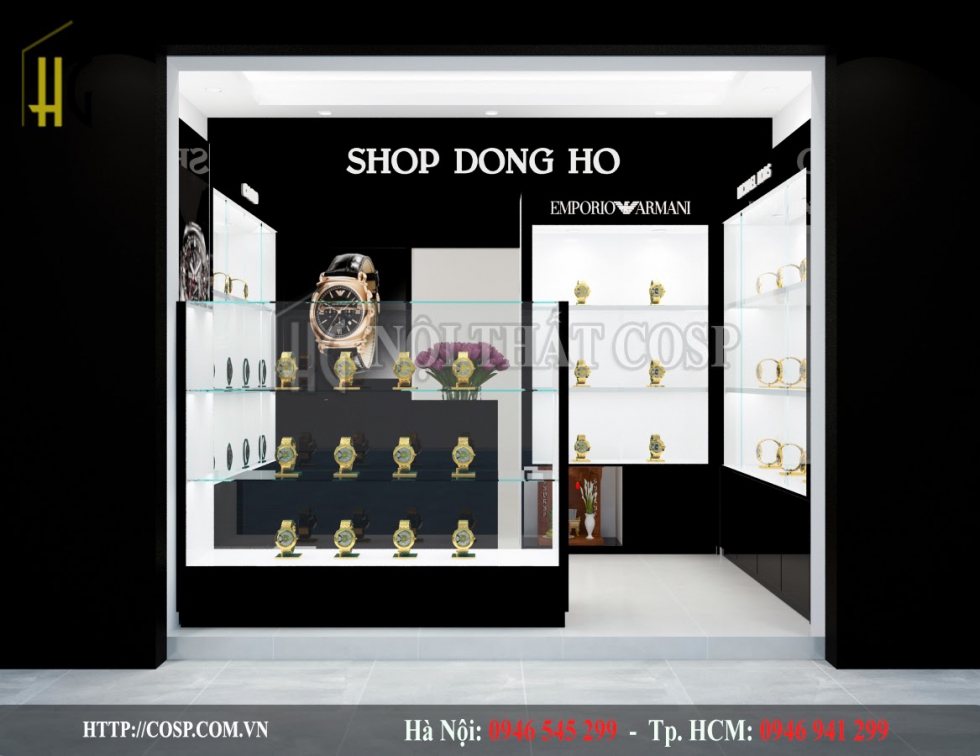 thiết kế shop đồng hồ đẹp