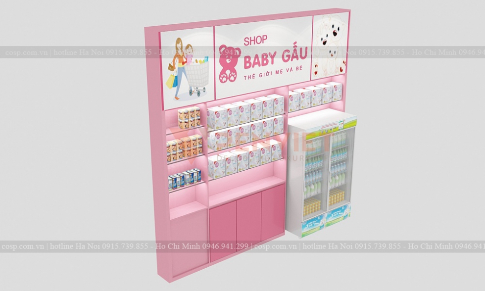 Thiết kế nội thất shop mẹ và bé