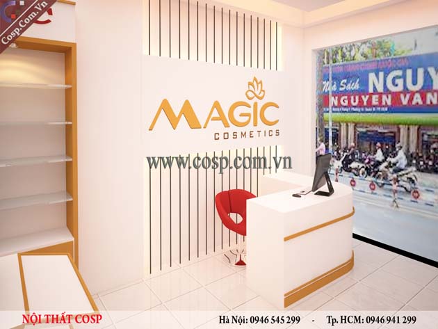 thiết kế nội thất shop mỹ phẩm 
