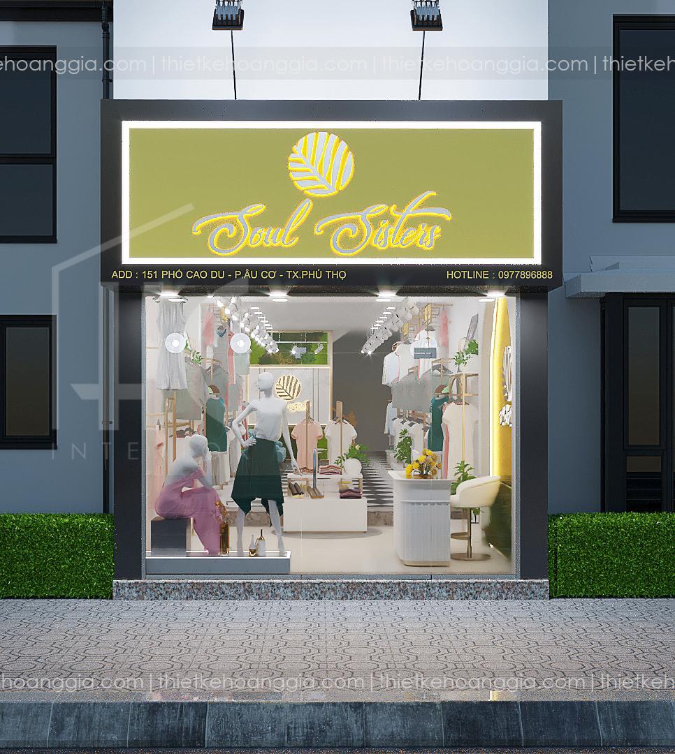 thiết kế mặt tiền của shop quần áo