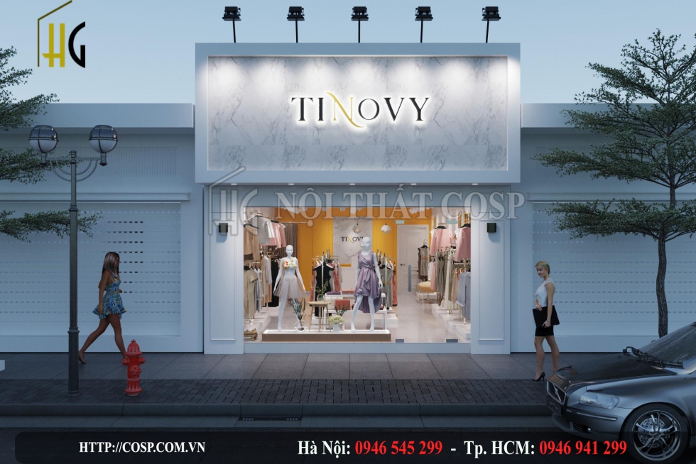 Thiết kế mặt tiền đẹp với kính cường lực trong suốt