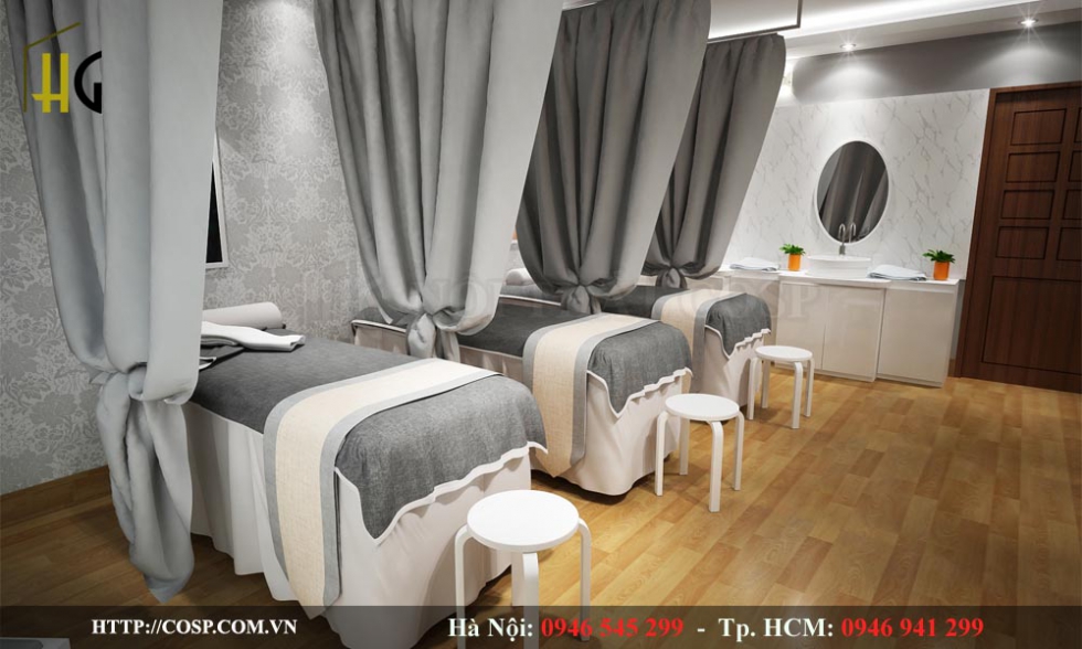 Thiết kế giường Spa đầy đủ tiện nghi